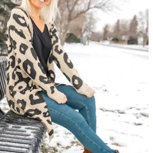Sweaters - SYBIL Animal print Cardigan Sweaters - SYBIL Animal print Cardigan
